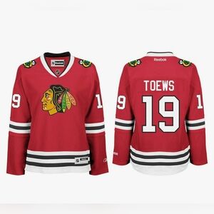 Reebok Premiere Womens L Toews Chicago Blackhawks Jersey NHL 2015 Red #19 New